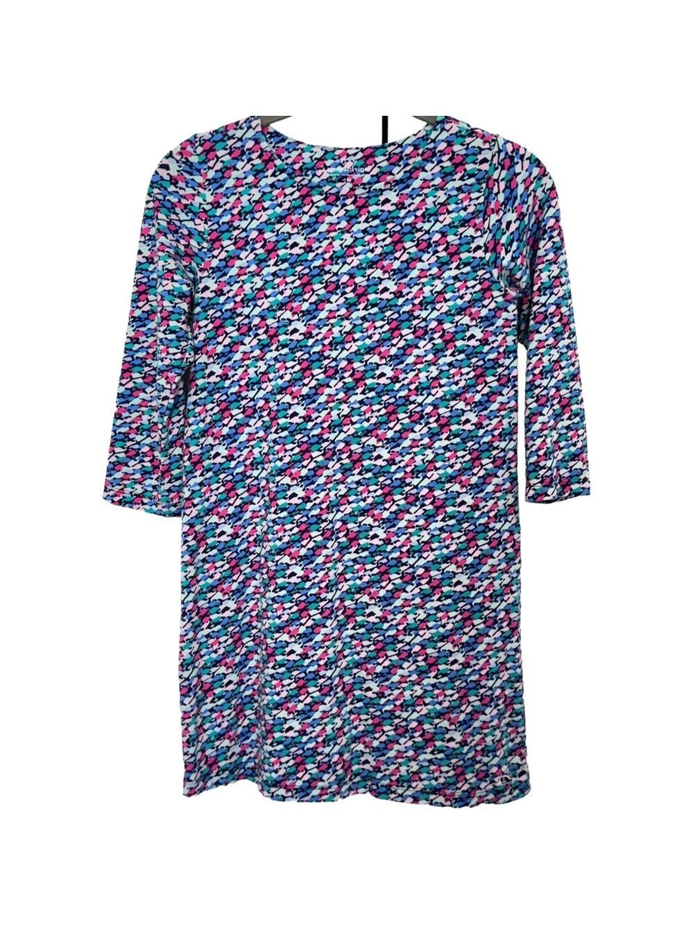 Vineyard Vines Girls Swimming Whales Tisbury Pima Cotton Knit Dress Sz M 10-12